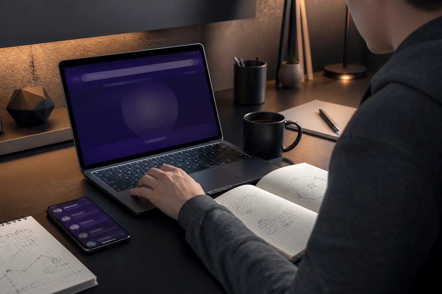 researcher studying onion web page structure